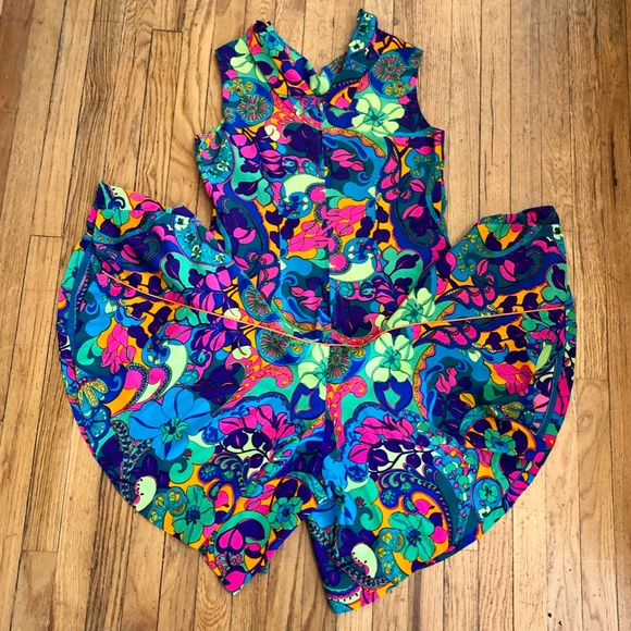 Vintage 1960s 1970s Barbie Psychedelic Romper M/L - Picture 10 of 12